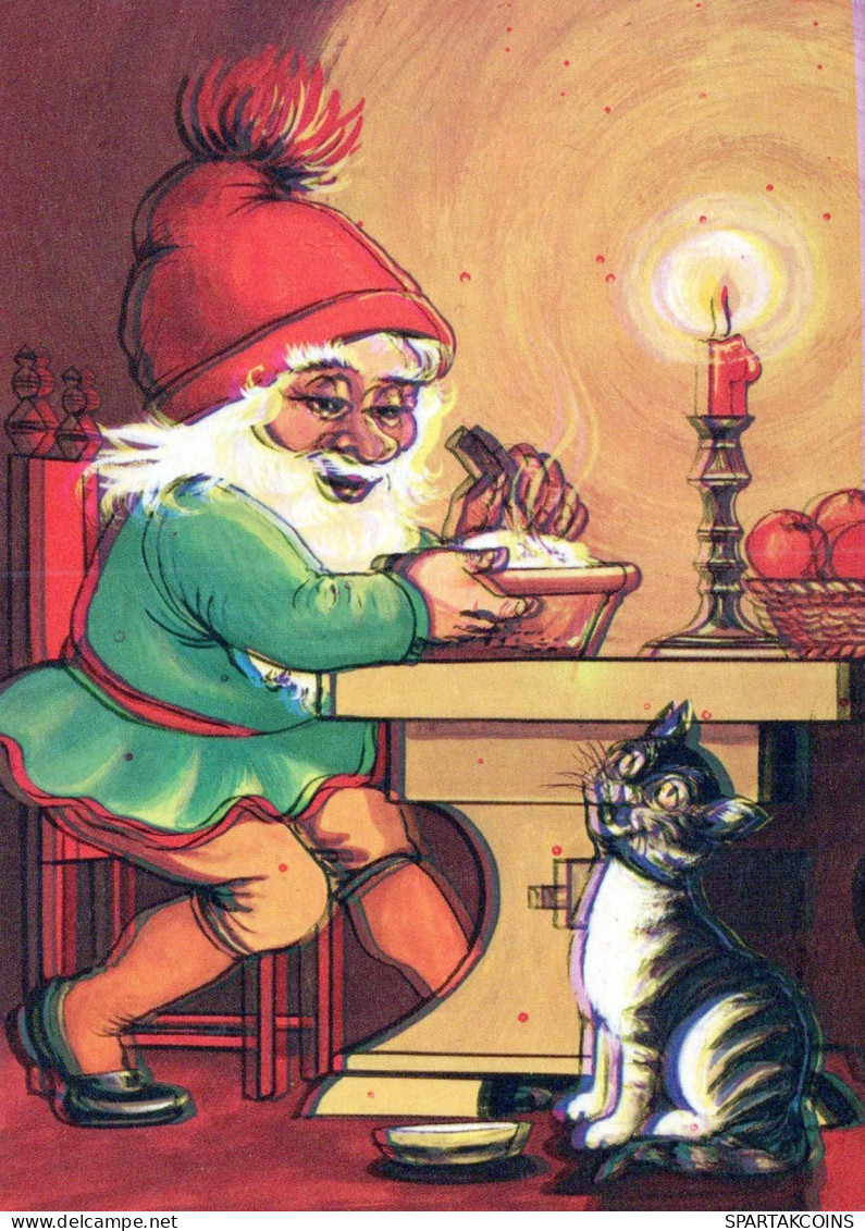 PÈRE NOËL Bonne Année Noël Vintage Carte Postale CPSM #PBL250.FR - Santa Claus
