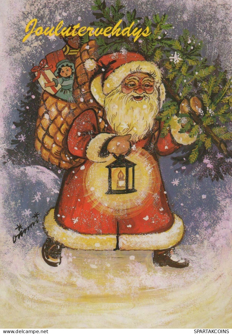 PÈRE NOËL Bonne Année Noël Vintage Carte Postale CPSM #PBL185.FR - Santa Claus
