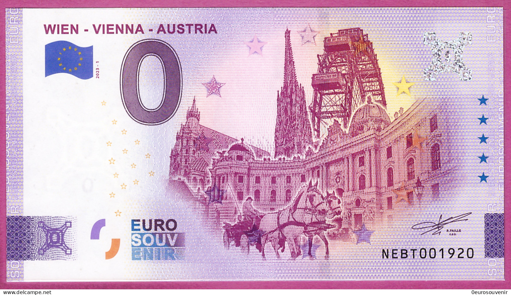 0-Euro NEBT 2023-1 WIEN - VIENNA - AUSTRIA Mit Stephansdom - Privatentwürfe