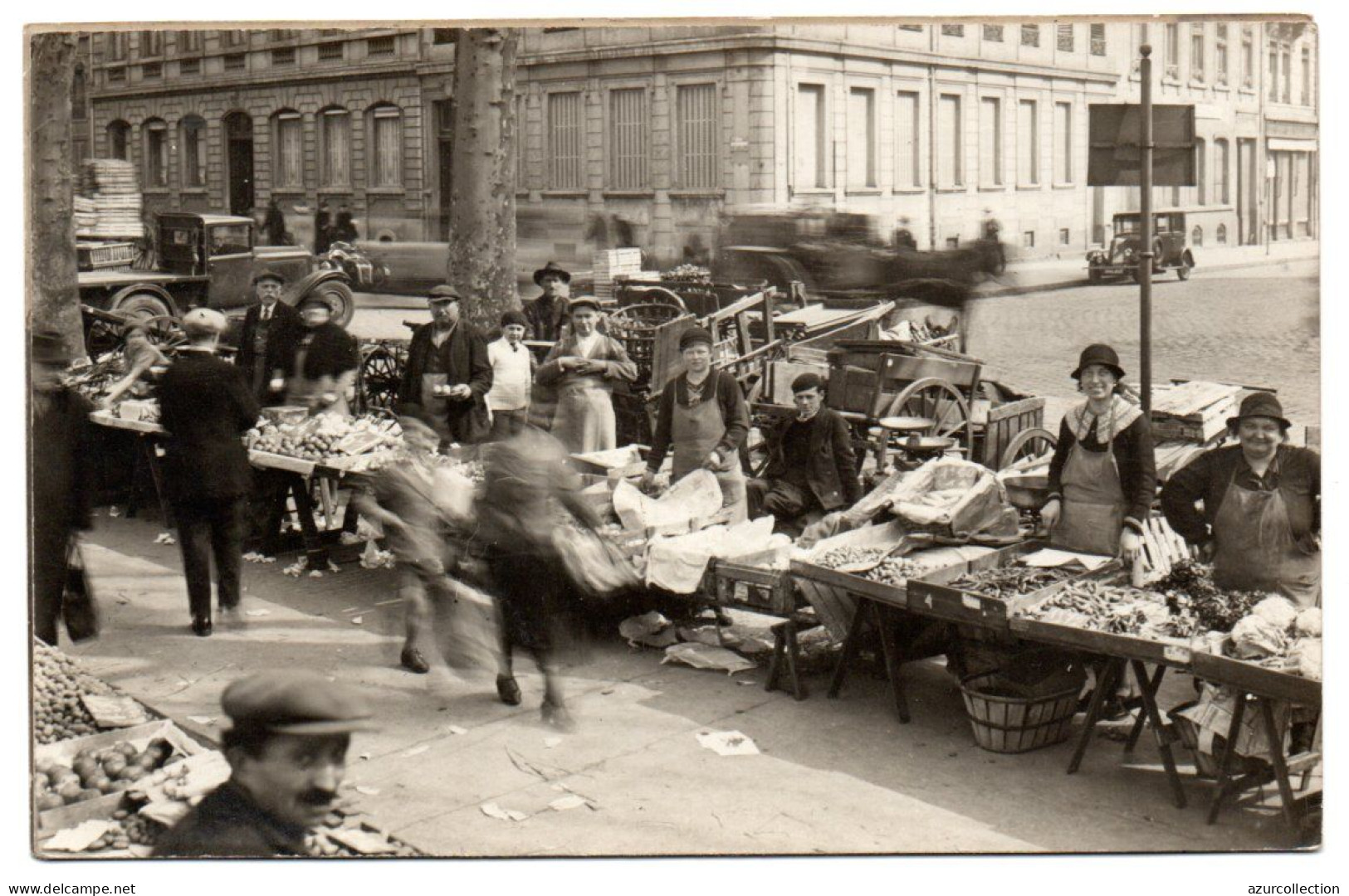 Marché. Stands De Maraîchers . Carte Photo Animée Non Située - Street Merchants