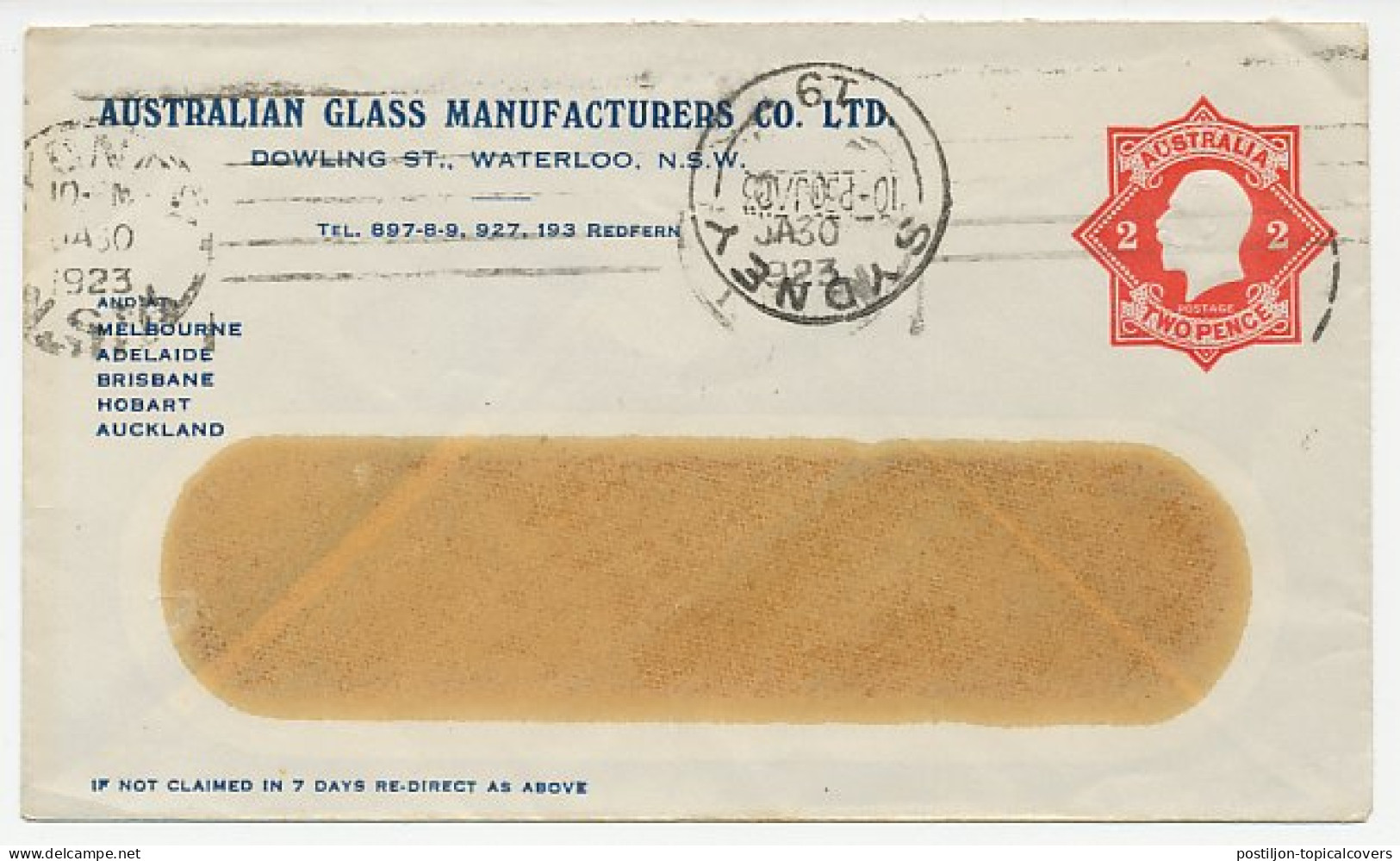 Postal Stationery Australia 1923 Glass Manufacturers - Autres & Non Classés