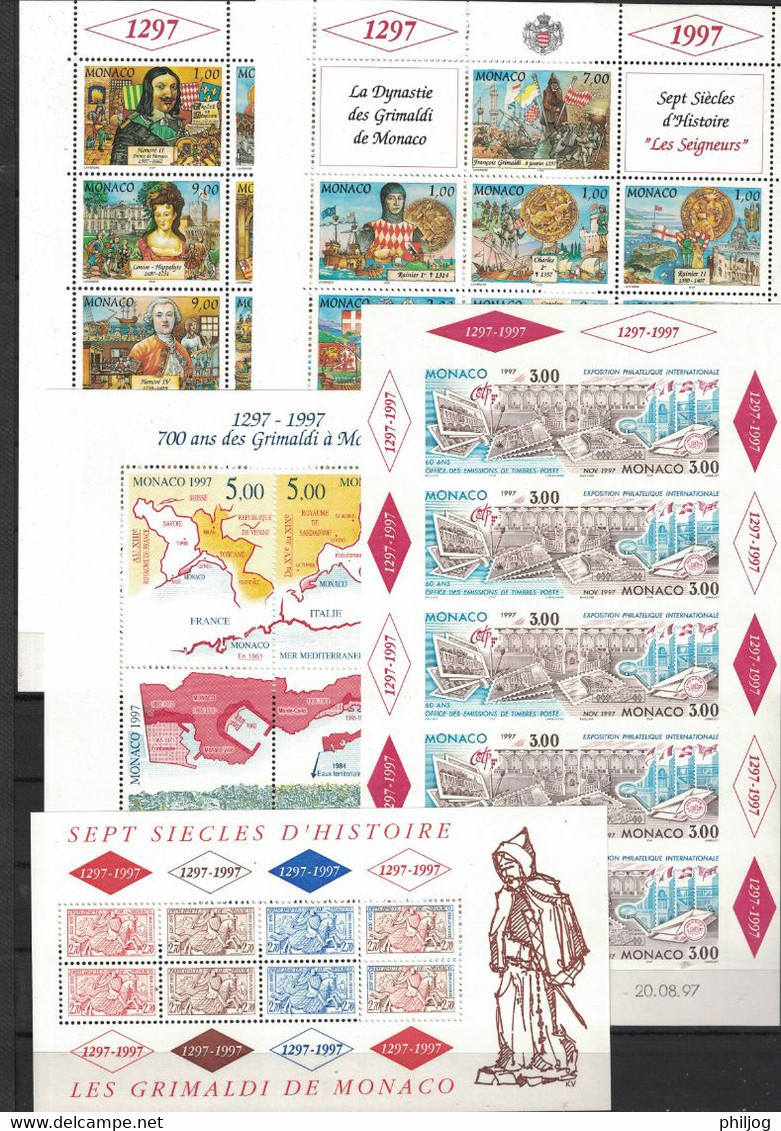 Monaco - Année 1997 Complète - Neuve SANS Charnière - 61 Timbres Du 2086 à 2145 Avec BF77-78 - MNH Year 1997 - Années Complètes