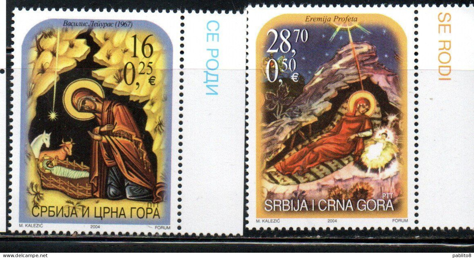 SERBIA SRBIJA SERBIE 2004 CHRISTMAS NOEL NATALE WEIHNACHTEN NAVIDAD SERIE COMPLETA COMPLETE SET MNH - Servië