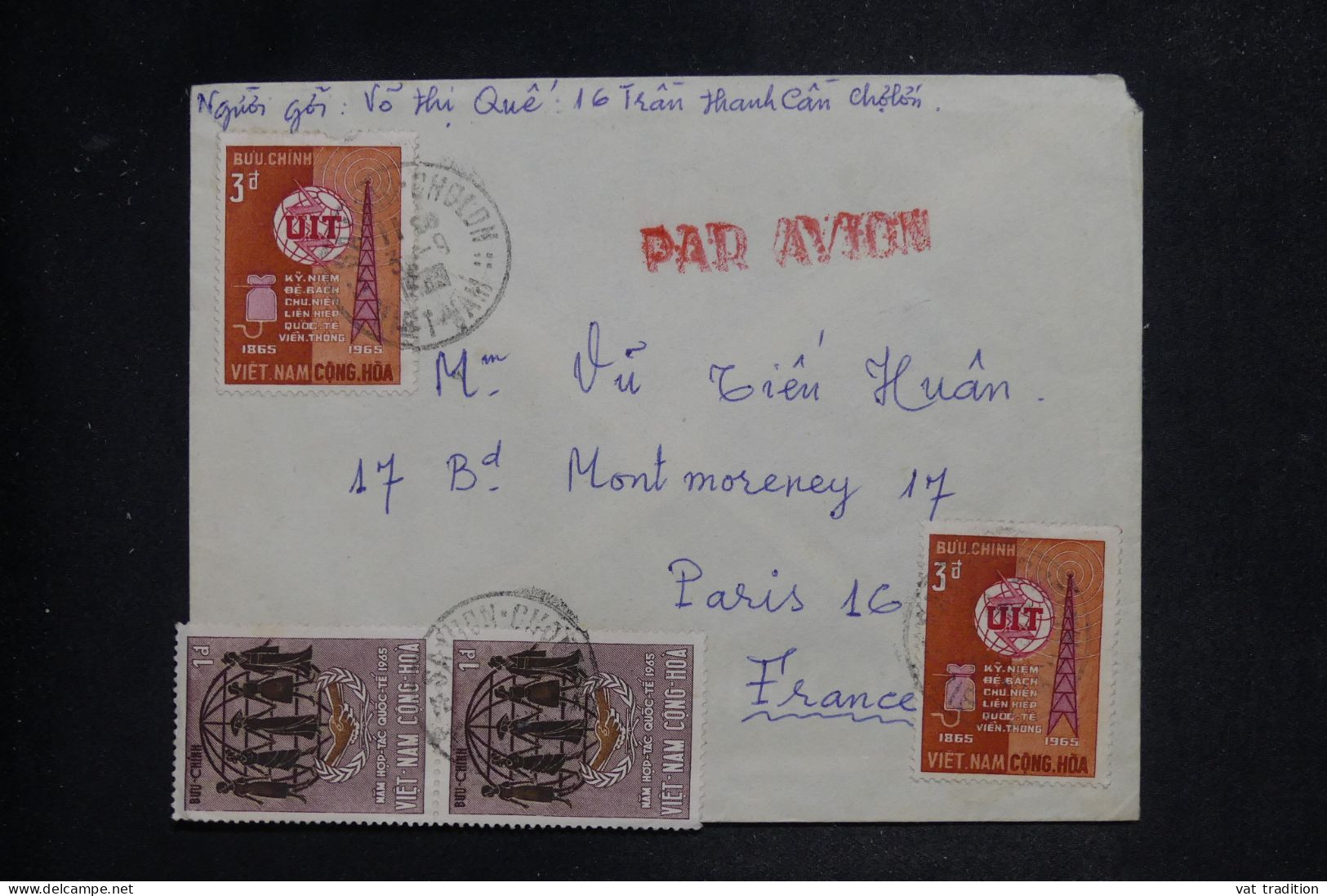 VIETNAM - Enveloppe De Cholon Pour Paris- L 152015 - Viêt-Nam