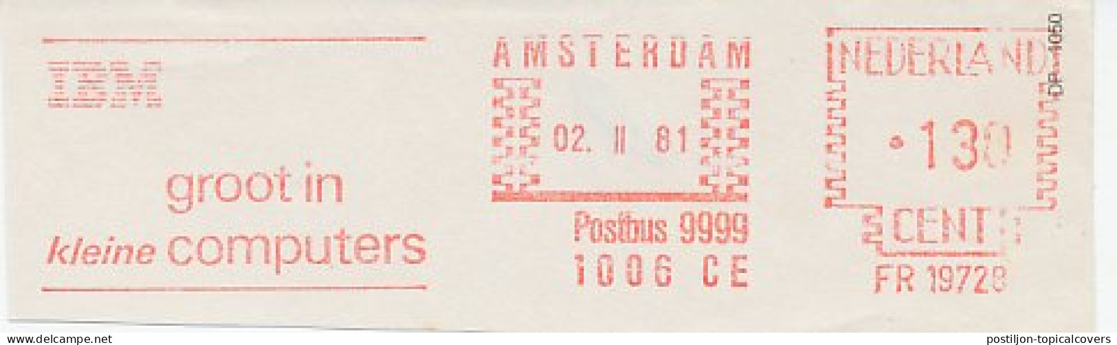 Meter Cut Netherlands 1981 IBM - Computer - Informática