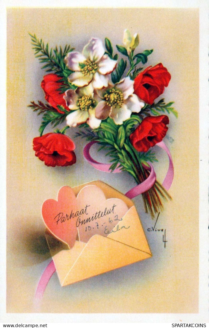 FLOWERS Vintage Ansichtskarte Postkarte CPSMPF #PKG109.DE - Blumen