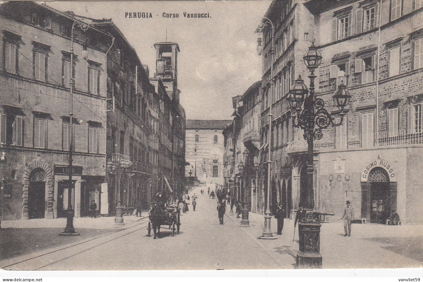 PERUGIA-CORSO VANNUCCI-BELLA-CARTOLINA VIAGGIATA IL 17-10-1910 - Perugia