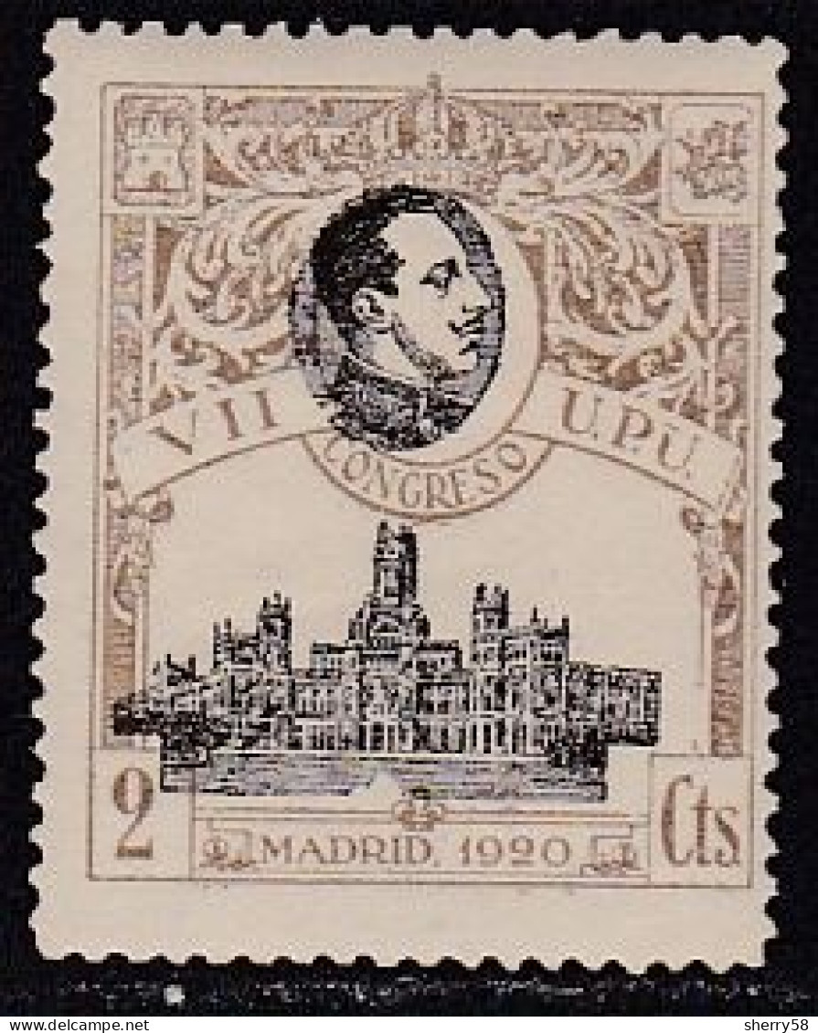 1920-ED. 298 VII CONGRESO DE LA U.P.U. Afonso XIII Y Palacio De Comunicaciones De Madrid - NUEVO SIN FIJASELLOS MNH - Unused Stamps