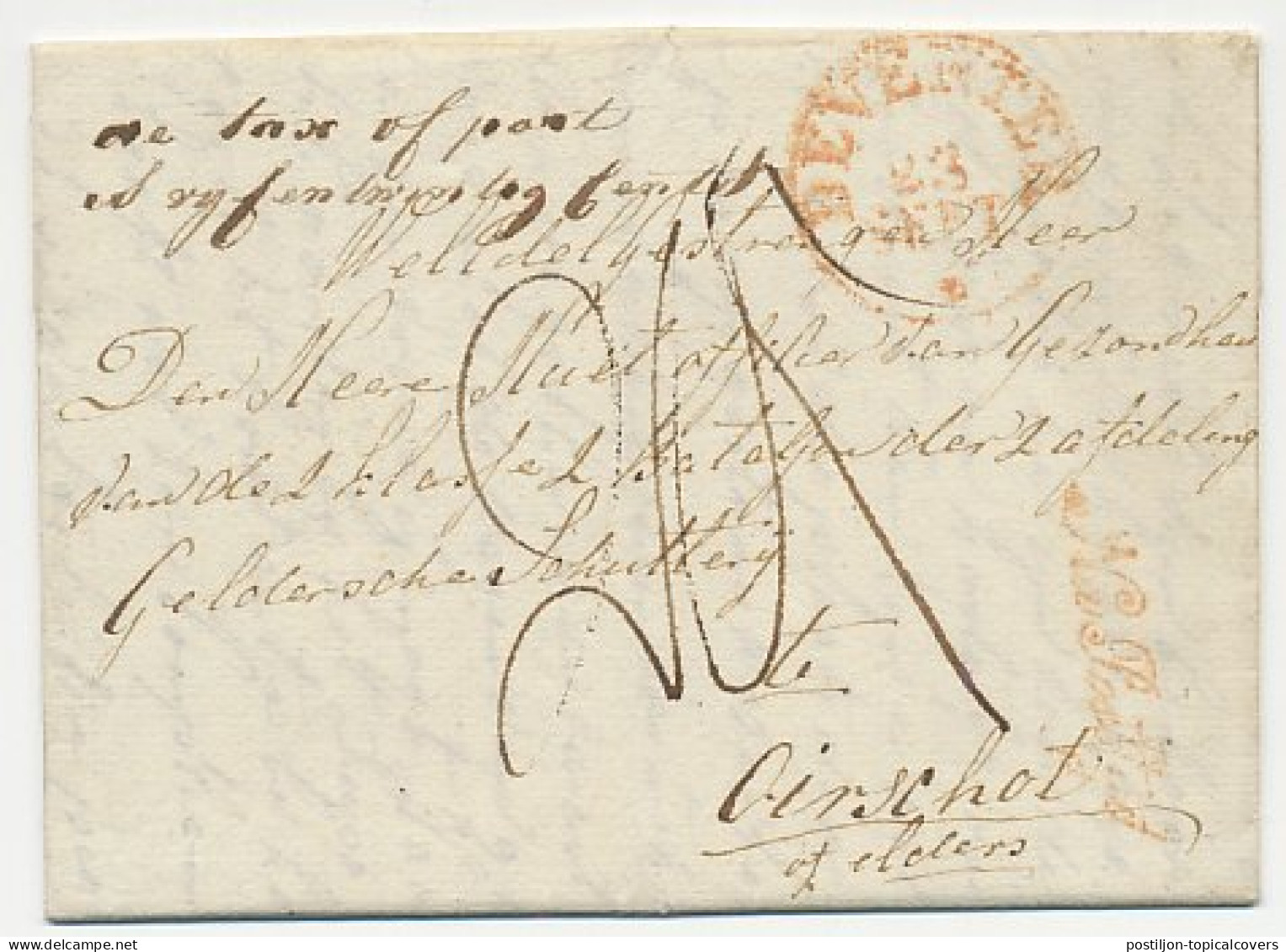 Hasselt - Deventer - Oirschot 1833- Na Posttijd - ...-1852 Voorlopers