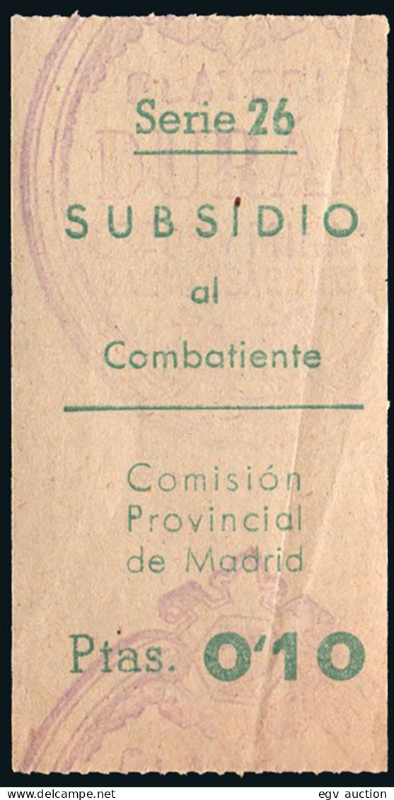 Madrid - Guerra Civil - Em. Local Nacional - Allepuz * 10 - "10 Cts. Subsidio Al Combatiente" - Emisiones Repúblicanas