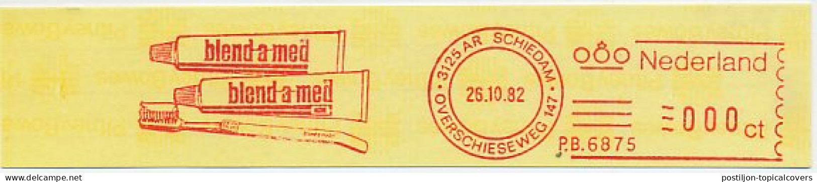 Meter Proof / Test Strip Netherlands 1982 Toothpaste - Toothbrush - Blend A Med - Medicina