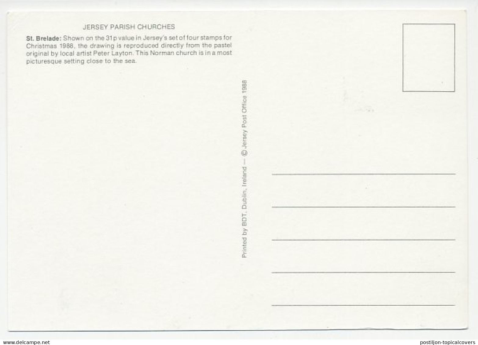 Maximum Card Jersey 1988 Parish Church - Chiese E Cattedrali
