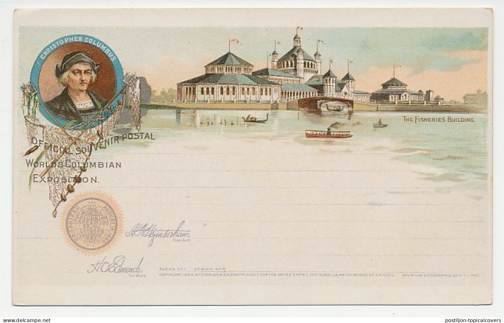 Postal Stationery USA 1893 World S Columbian Exposition - Christopher Columbus - Ohne Zuordnung