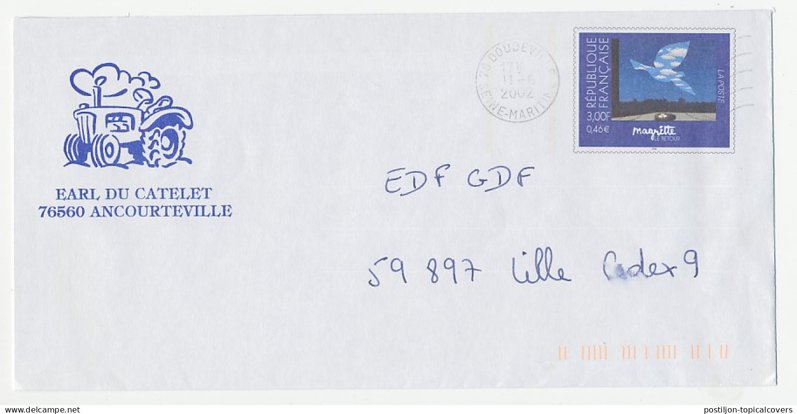 Postal Stationery / PAP France 2002 Tractor - Agriculture