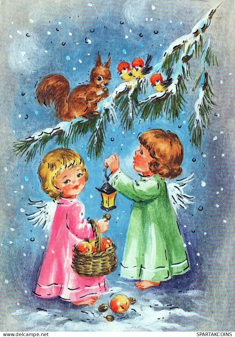 ENGEL WEIHNACHTSFERIEN Feiern & Feste Vintage Ansichtskarte Postkarte CPSM #PAH955.DE - Angeli