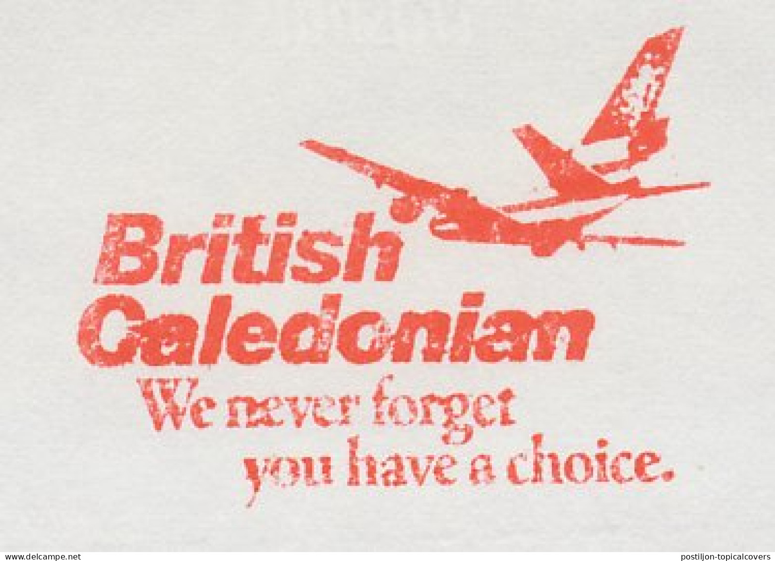 Meter Cut Netherlands 1982 British Caledonian Airline - Flugzeuge