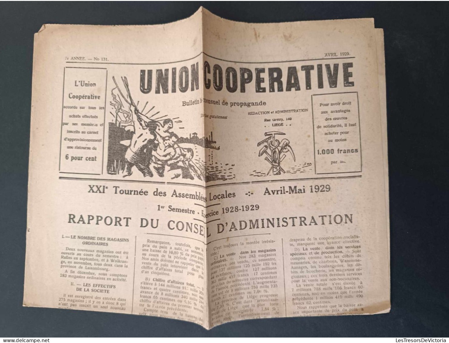 Union Coopérative Bulletin Mensuel De Propagande - Avril 1929 - Sonstige & Ohne Zuordnung