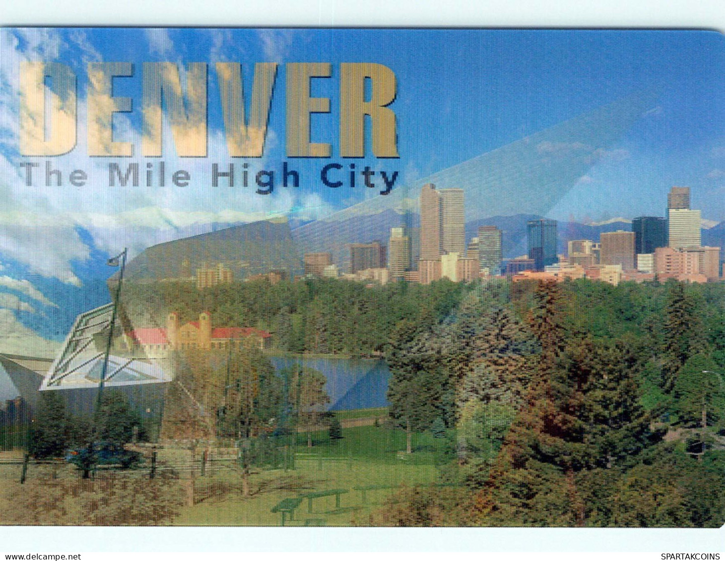 USA DENVER The Mile High City LENTICULAR 3D Vintage Carte Postale CPSM #PAZ180.FR - Denver