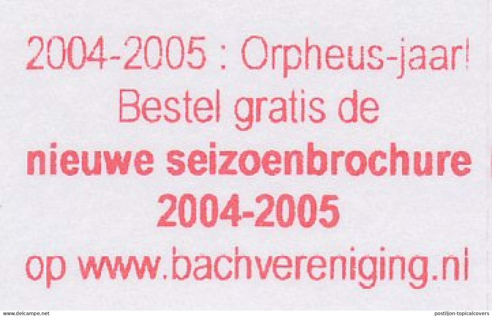 Meter Proof / Test Strip FRAMA Supplier Netherlands Bach Association - 2004-2005 Orpheus Year - New Season Brochure - Musique