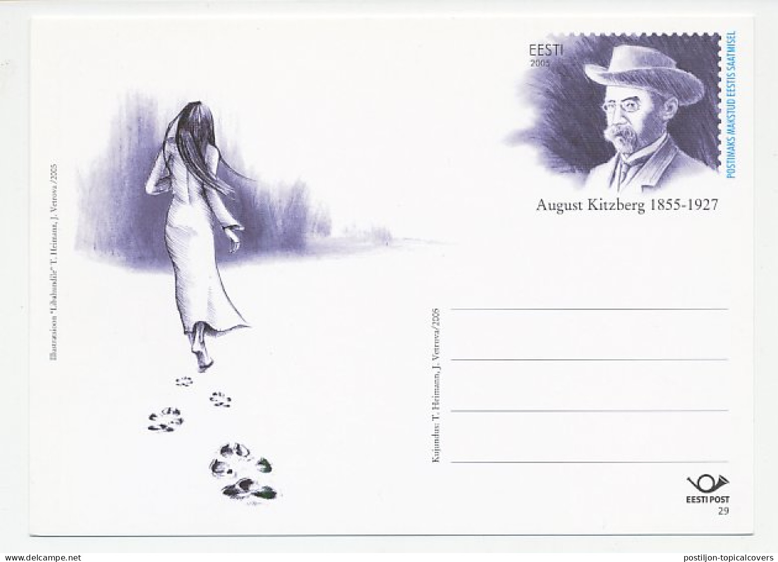 Postal Stationery Estonia 2005 August Kitzberg - Writer - Schrijvers