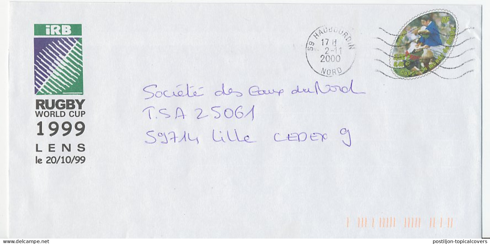Postal Stationery / PAP France 2000 World Cup Rugby 1999 - Sonstige & Ohne Zuordnung