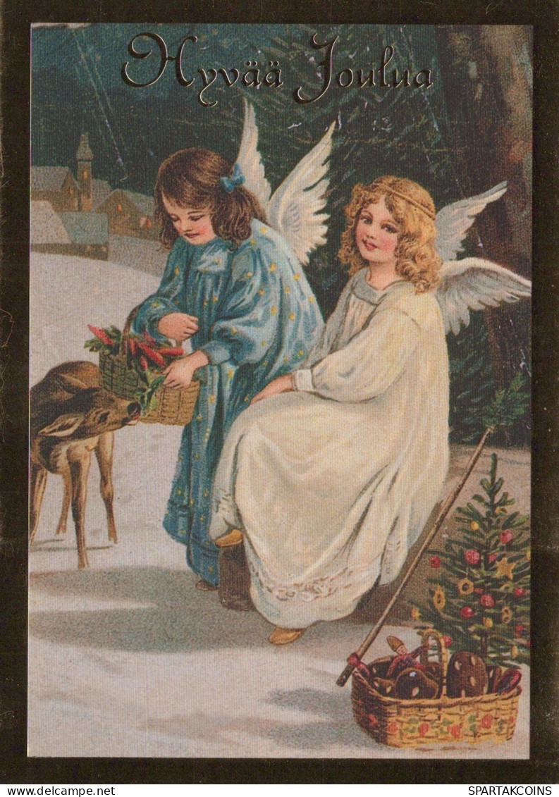 ANGELO Buon Anno Natale Vintage Cartolina CPSM #PAH585.IT - Angeli