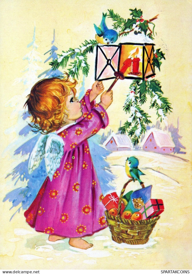 ANGELO Buon Anno Natale Vintage Cartolina CPSM #PAH705.IT - Angeli