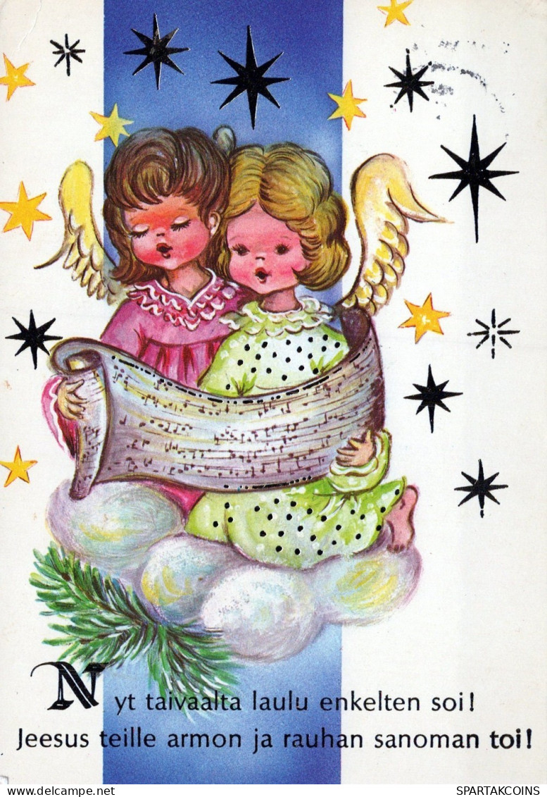 ANGELO Buon Anno Natale Vintage Cartolina CPSM #PAH645.IT - Angeli