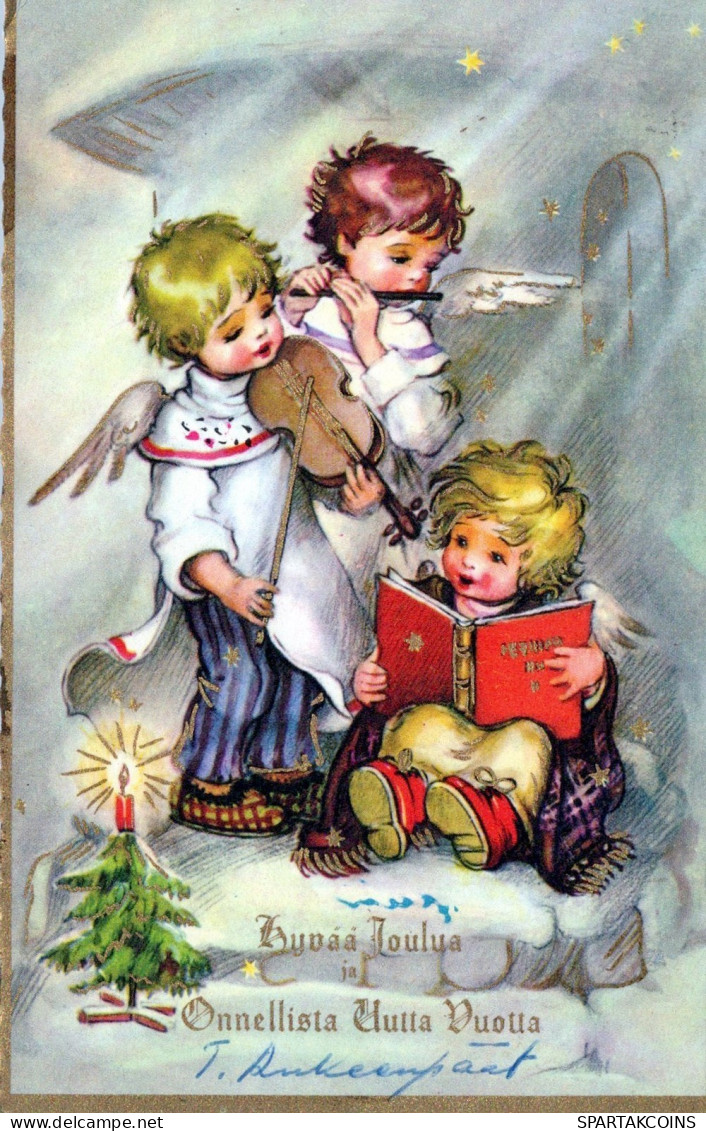 ANGELO Buon Anno Natale Vintage Cartolina CPSMPF #PAG827.IT - Anges