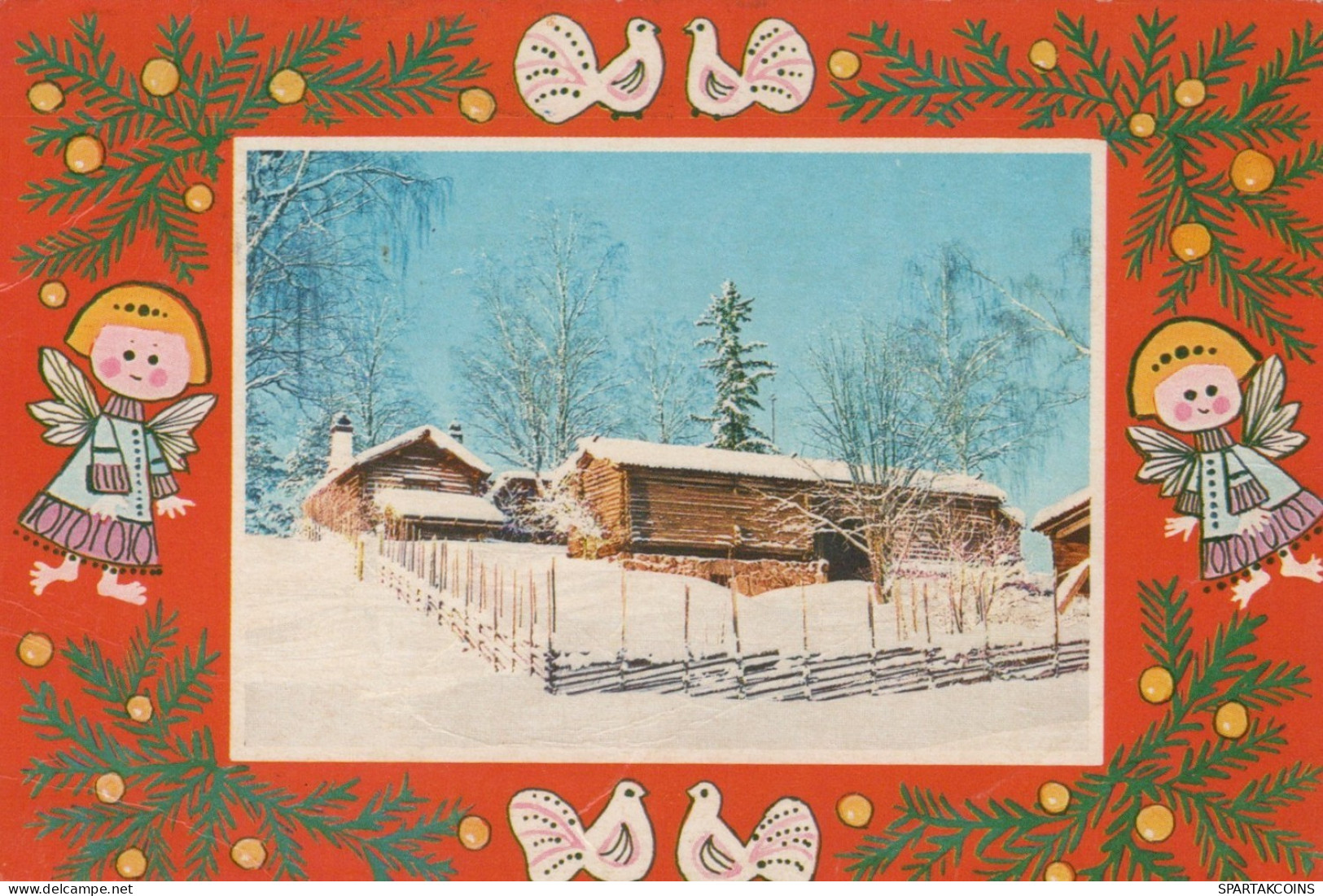 ANGELO Buon Anno Natale Vintage Cartolina CPSM #PAH014.IT - Angeli