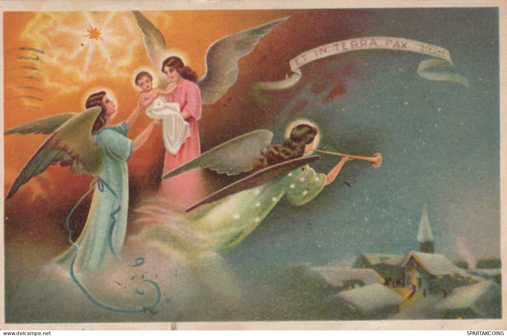 ANGELO Buon Anno Natale Vintage Cartolina CPA #PAG701.IT - Anges