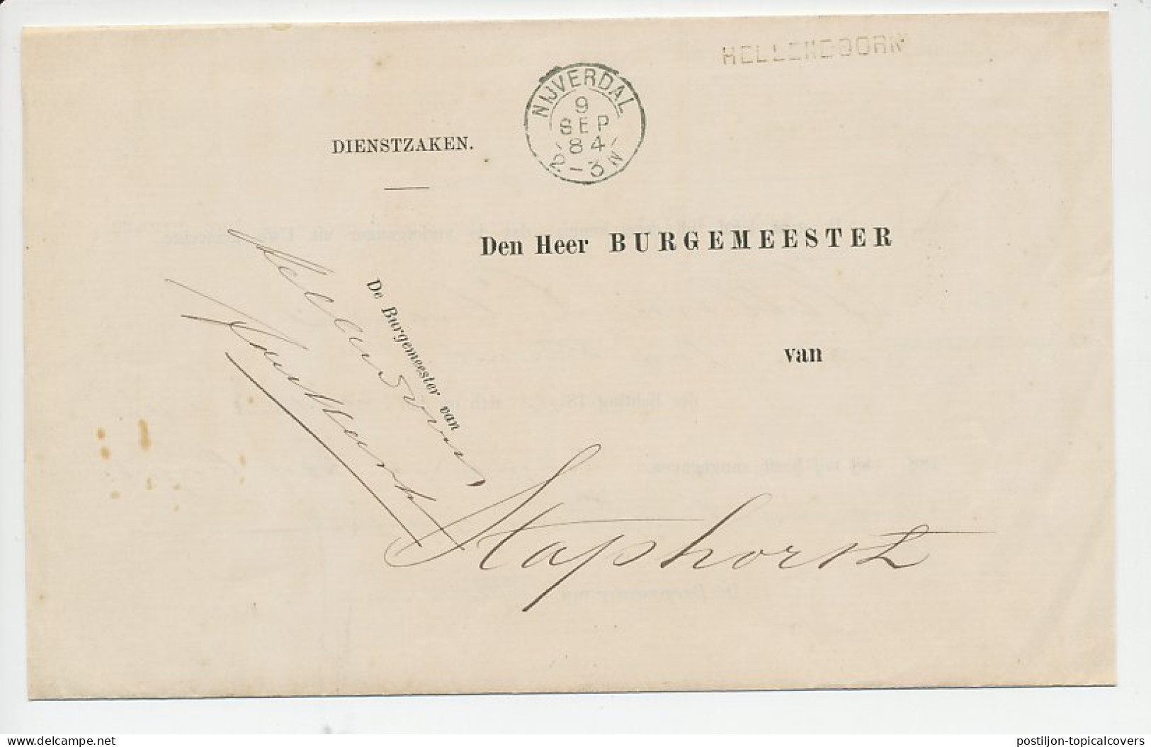 Naamstempel Hellendoorn 1884 - Storia Postale