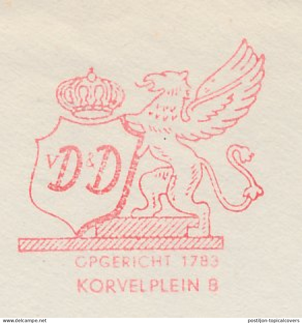 Meter Cover Netherlands 1955 Hippogriff - Lion - Eagle - Tilburg - Mitologia