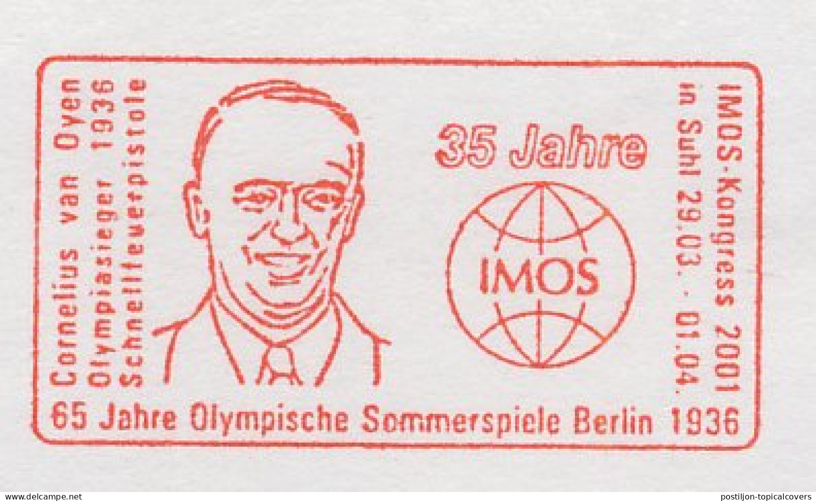 Meter Cut Germany 2001 Olympic Games 1936 - Pistol Shooting - Other & Unclassified