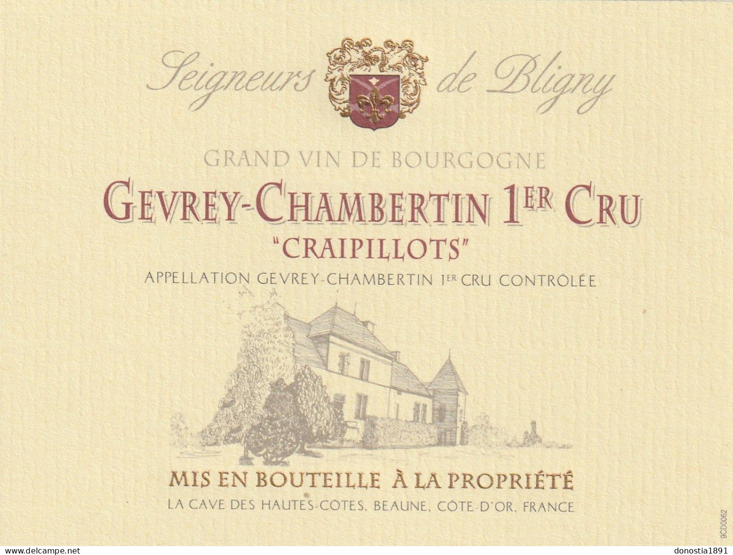 3 Superbes étiquettes Vins De Bourgogne ; Chambertin Grand Cru / Gevrey-Chambertin 1er Cru / Beaune Saint-Désiré - Bourgogne