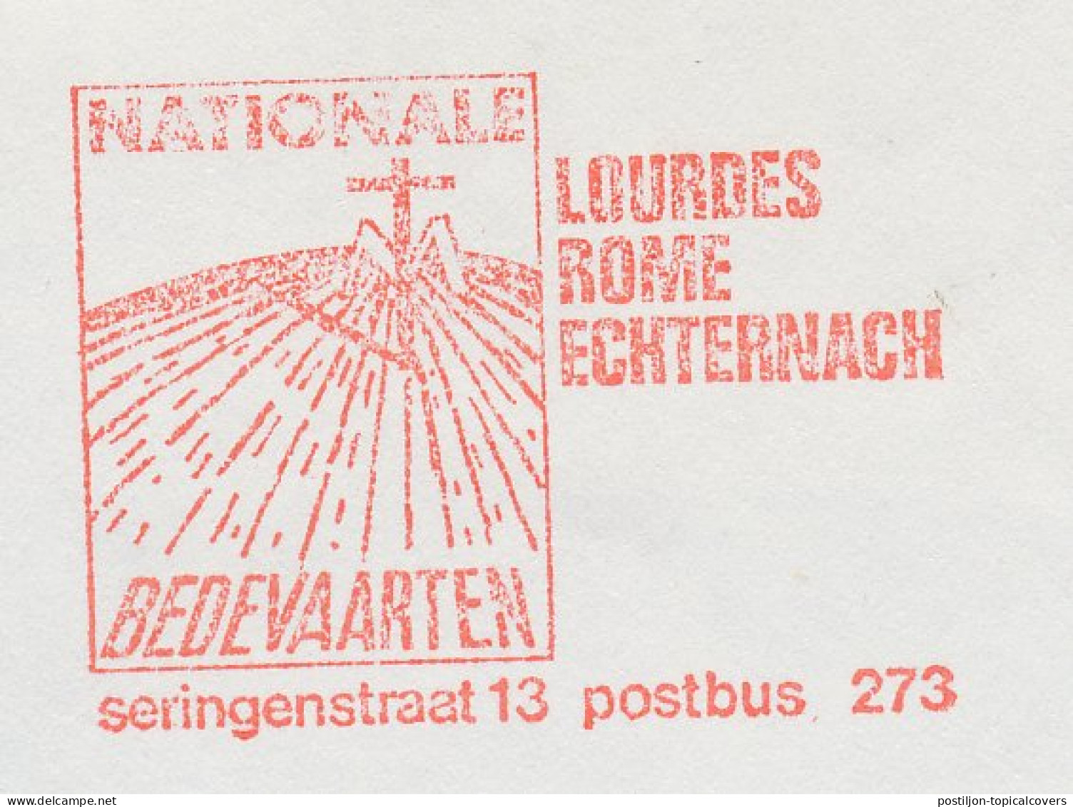Meter Card Netherlands 1980 National Pilgrimage - Lourdes - Rome - Echternach - Sonstige & Ohne Zuordnung