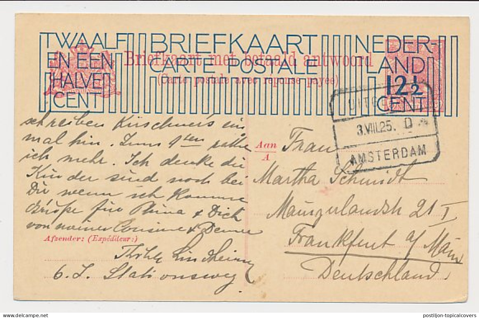 Treinblokstempel : Uitgeest - Amsterdam D 1925 - Unclassified