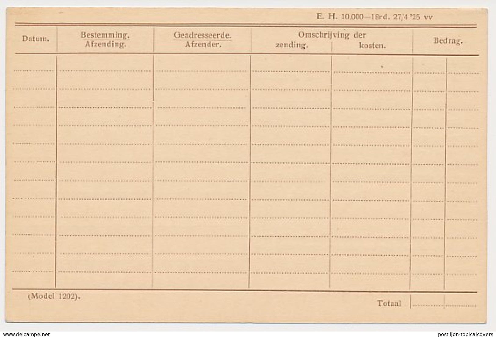 Spoorwegbriefkaart G. NS198 L - Postwaardestukken