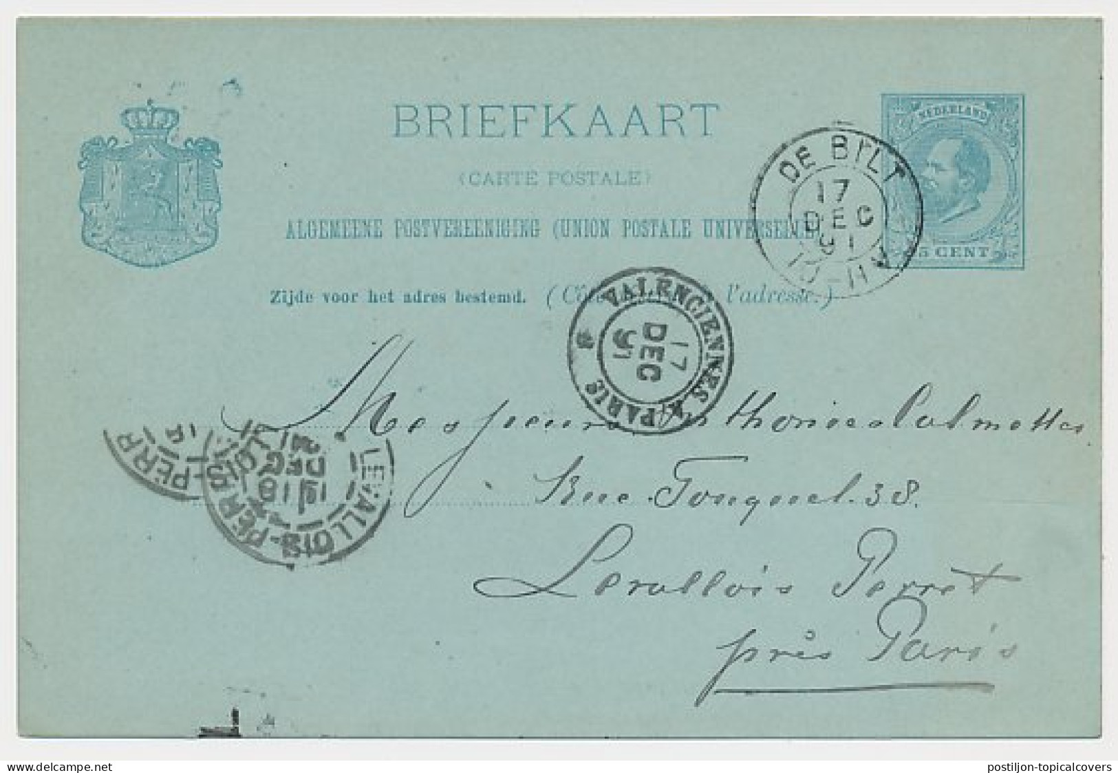 Kleinrondstempel De Bilt 1891 - Unclassified