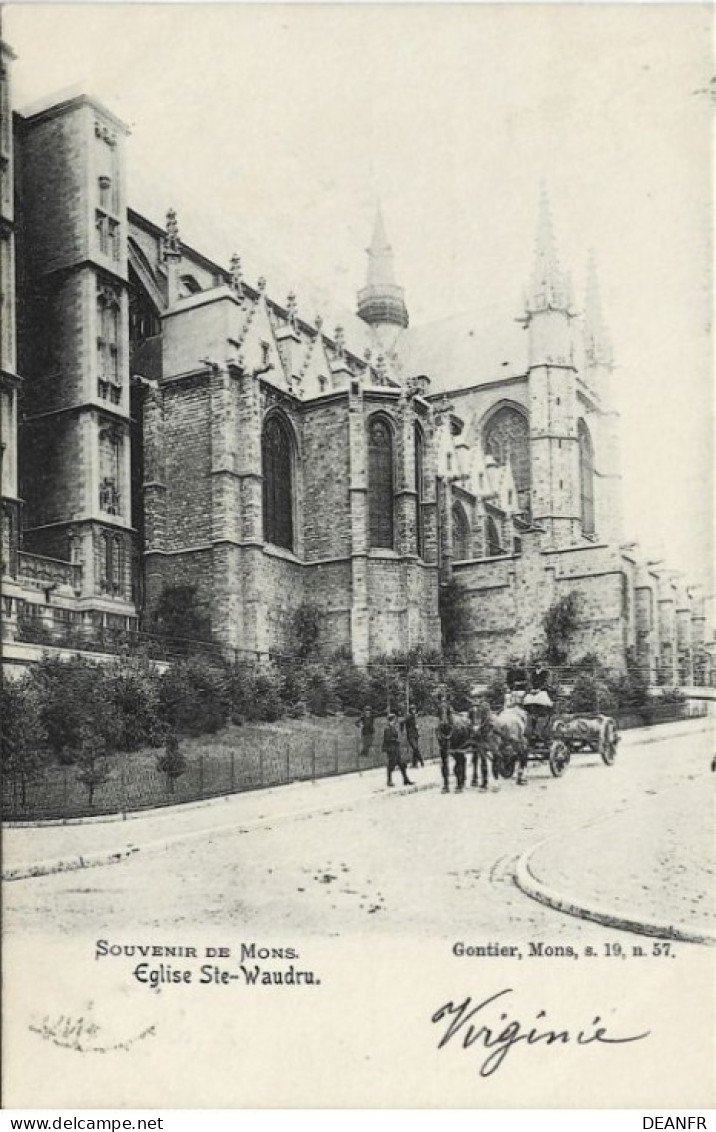 Souvenir De Mons : Eglise Ste-Waudru. Carte Impeccable. - Mons