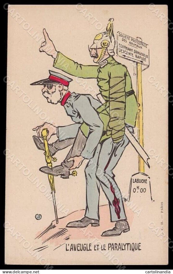 Artist Signed CD ? French Propaganda WWI Anti Kaiser Wilhelm II Postcard VK8317 - Fumetti