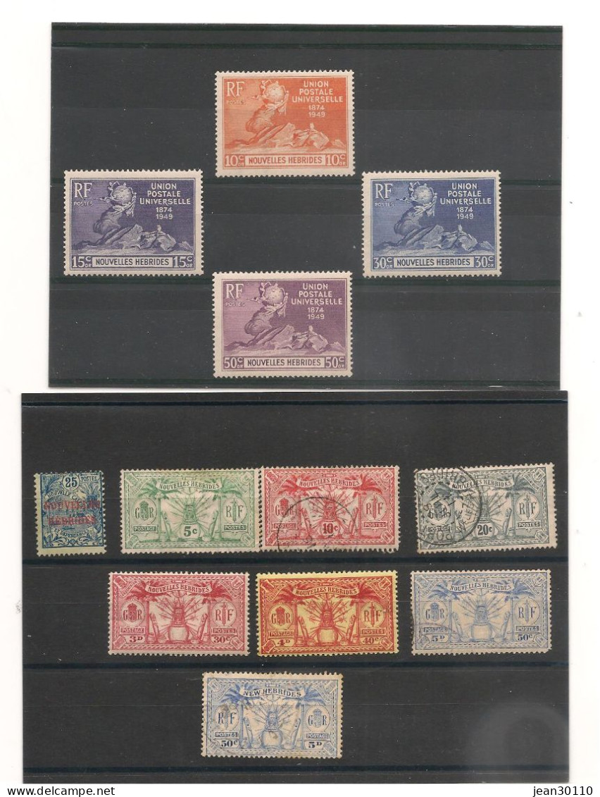 NOUVELLES HÉBRIDES 1908/1950  LOT Timbres * /(**)/Oblitérés Cote : 39,00 € - Nuovi