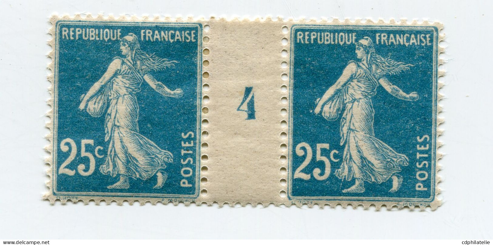 FRANCE N°140h * TYPE SEMEUSE FOND PLEIN EN PAIRE AVEC MILLESIME 4 ( 1924 ) - Millésime