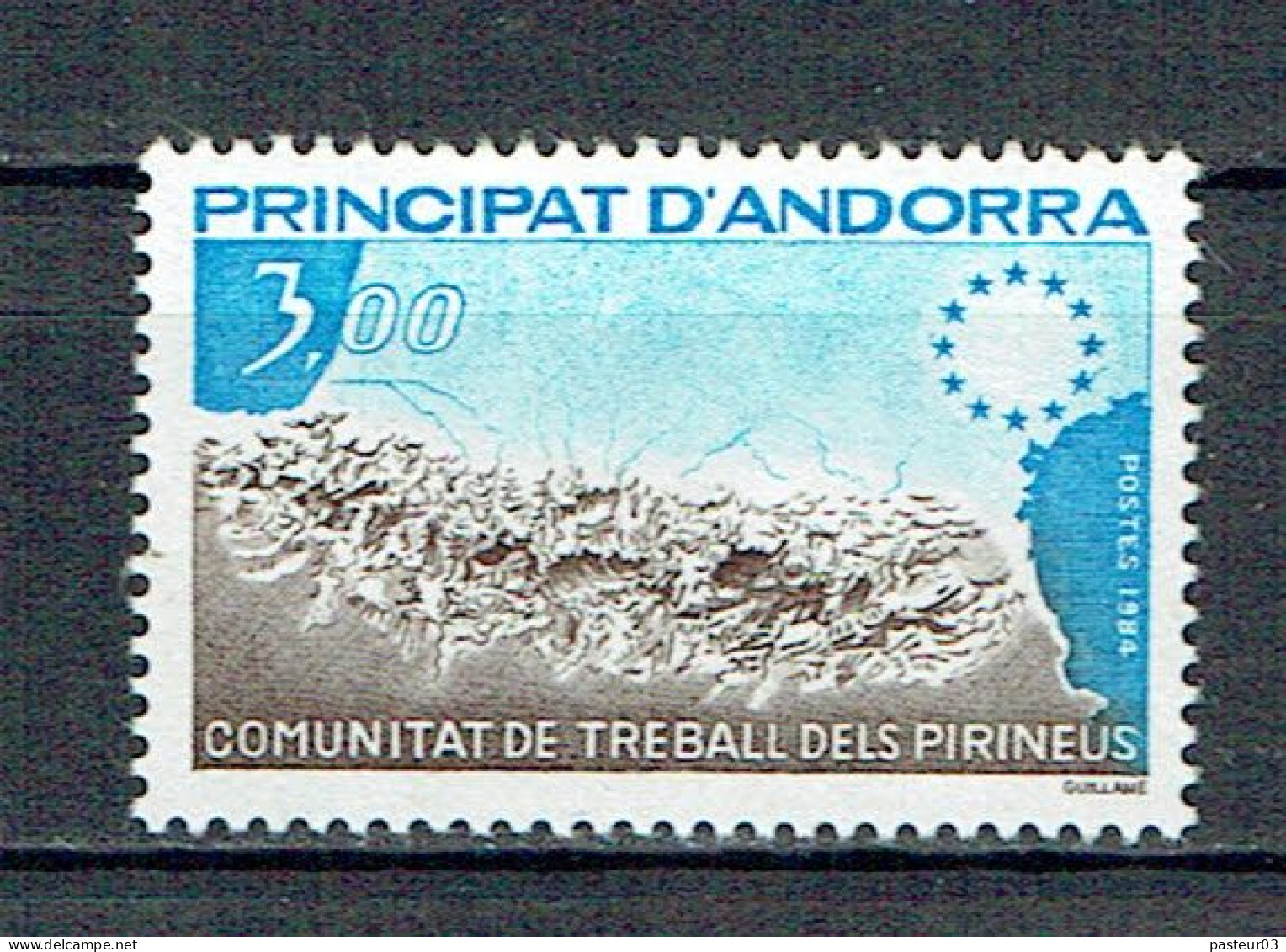 328 Andorre 3,00 F. Chaine Des Pyrénées - Neufs