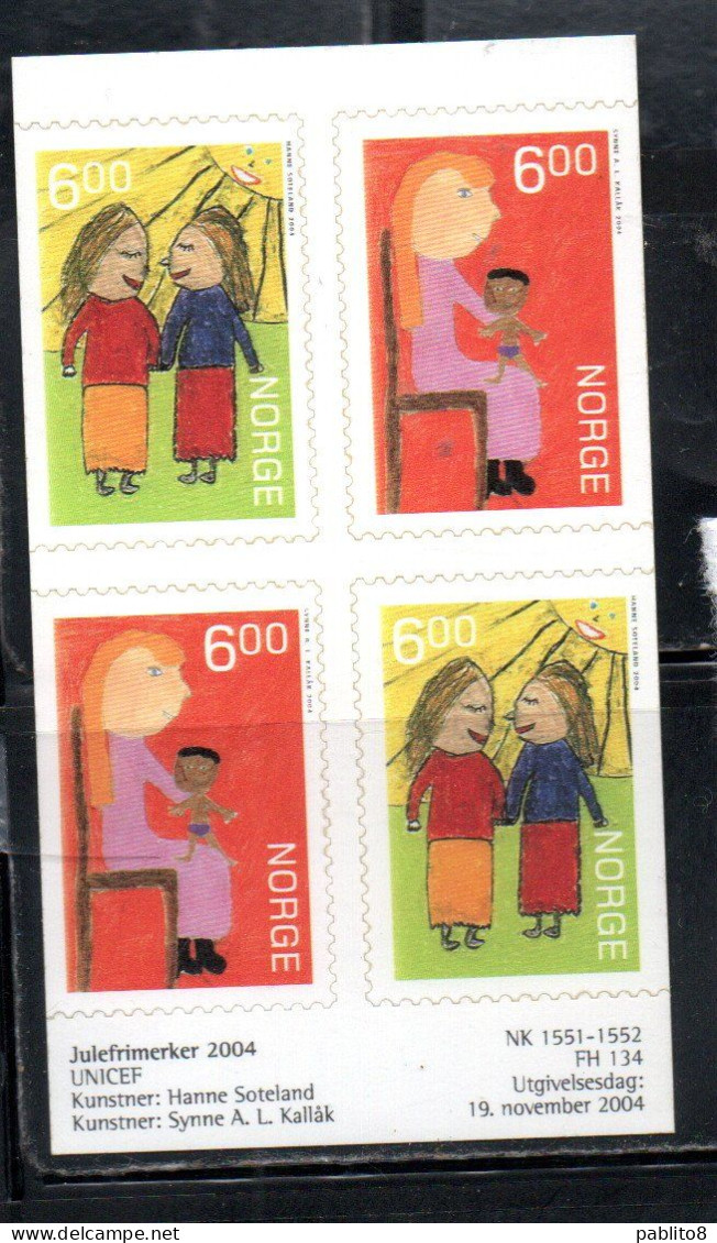 NORWAY NORGE NORVEGIA NORVEGE 2004 CHRISTMAS NATALE NOEL WEIHNACHTEN NAVIDAD FROM BOOKLET BLOCK MNH - Carnets