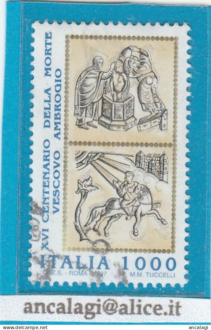 USATI ITALIA 1997 - Ref.0761A "VESCOVO AMBROGIO" 1 Val. - - 1991-00: Usati