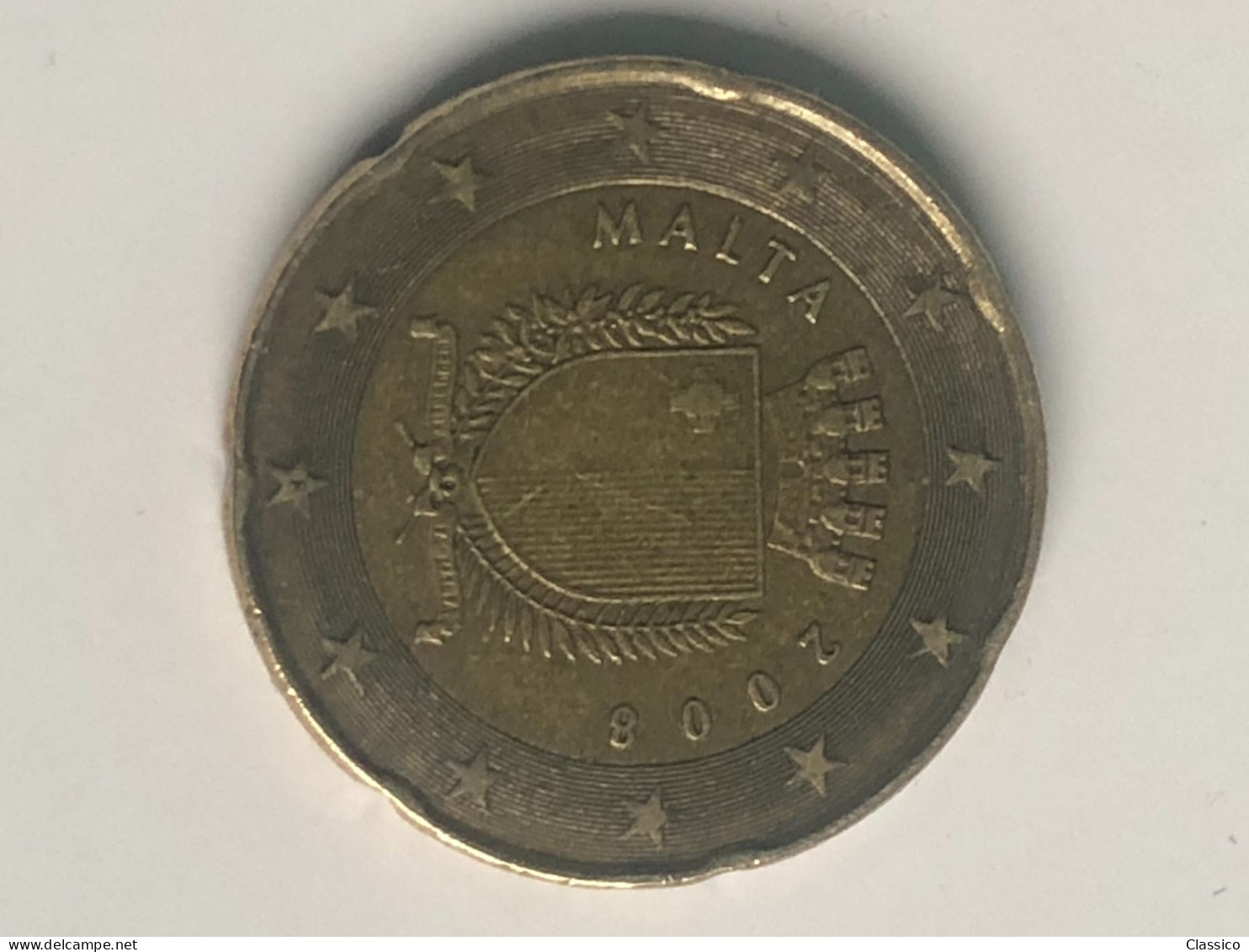Moneta Rara 20 Cent Malta 2008 Con F Nella Stella - Autres – Europe