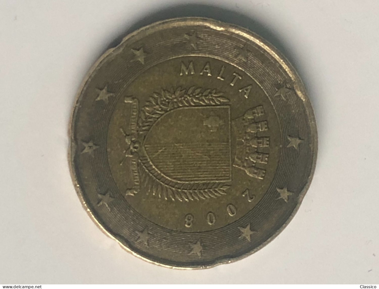 Moneta Rara 20 Cent Malta 2008 Con F Nella Stella - Otros – Europa