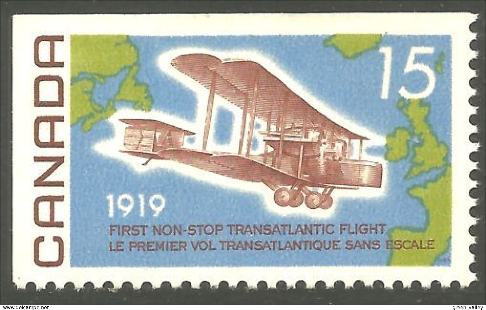 Canada Alcock Brown Transatlantic Flight Straight Margin Top Left Haut Gauche MNH ** Neuf SC (04-94ca) - Neufs