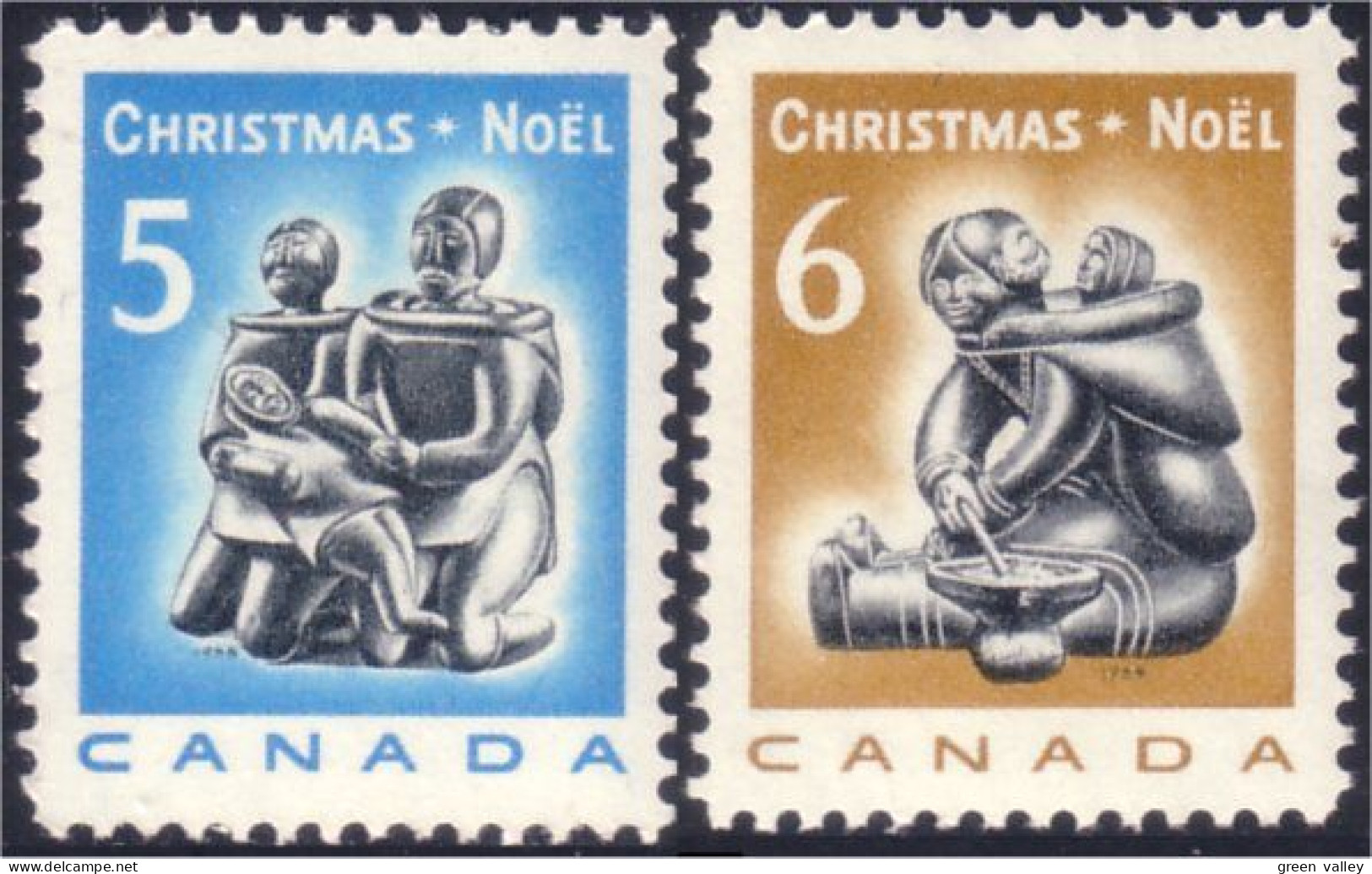 Canada Noel Christmas Inuit Sculpture MNH ** Neuf SC (04-88-89c) - Indios Americanas